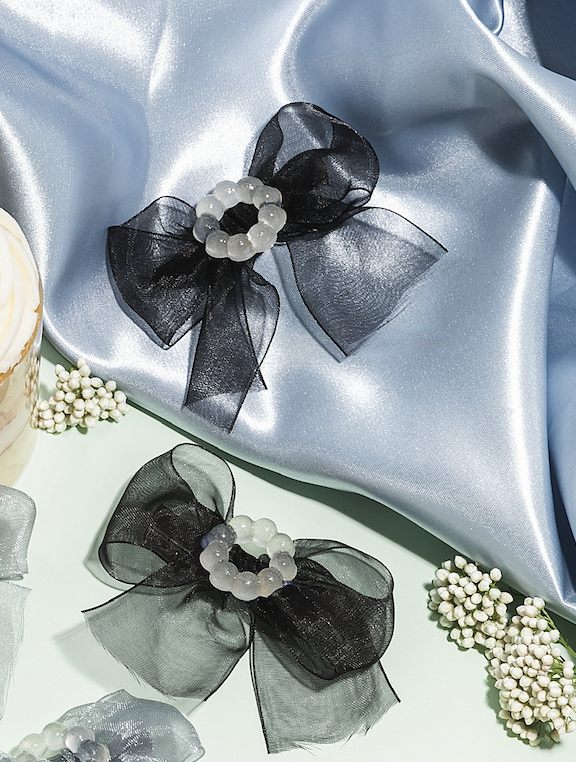 Bowtopia Caviar Hair Clips